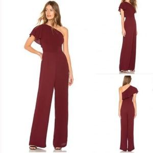 BB Dakota RSVP LA women jumpsuit in Bordeaux wide leg monochromatic burgundy 4